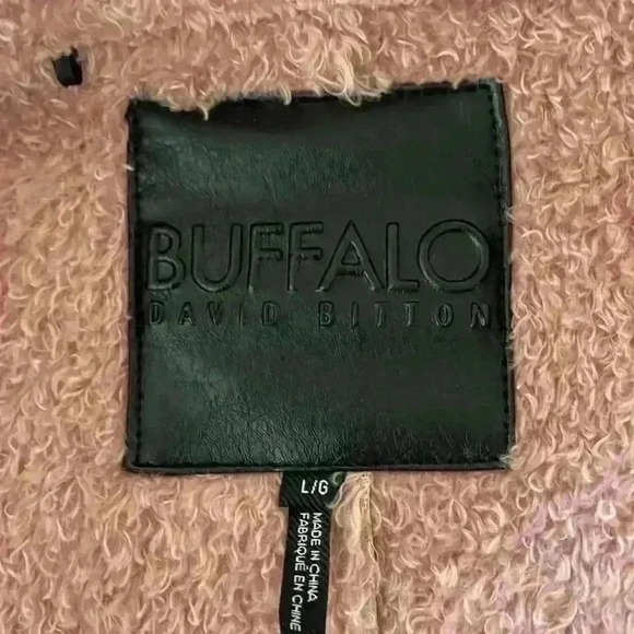 Buffalo David NWOT MOTO Style Mauve Faux Leather w/Faux Fur lining, Size Large - Picture 8 of 9